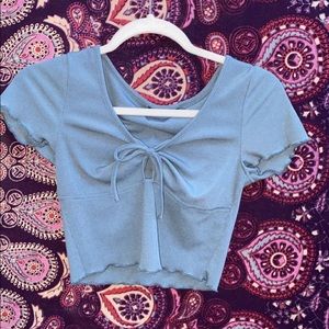 Dusty blue crop top